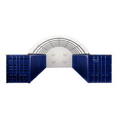 Capannone a Volta Robusto per Container 20x40 Piedi con Fondo Chiuso