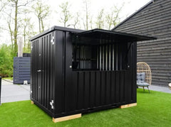 Chiosco Bar Modulare Pieghevole Nero Intenso