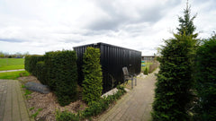 Container di Stoccaggio Modulare 6x2m con Doppio Accesso Laterale Nero Intenso