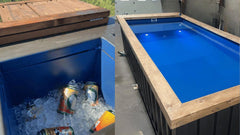 Piscina Container 20 Piedi Deluxe con Terrazza in Cedro e Finitura Epossidica