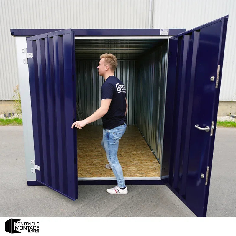 Box Contenitore Modulare Smontabile Bicolore 2x2m con Pavimento Rialzato