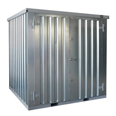 Box di Stoccaggio Modulare 2x2m Zincato a Caldo con Pavimento Rinforzato