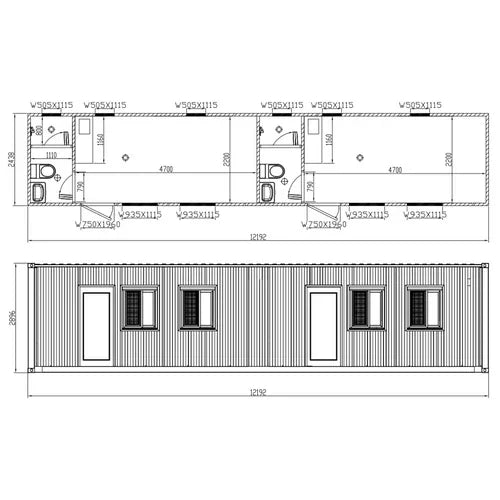 Casa Container Moderna T3 27 mq con 2 Camere e 2 Bagni
