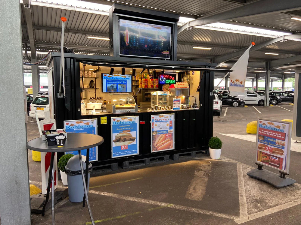 Chiosco Bar Modulare Pieghevole 7.84 mq Blu Genziana