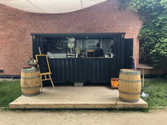 Chiosco Bar Modulare Pieghevole Nero Intenso