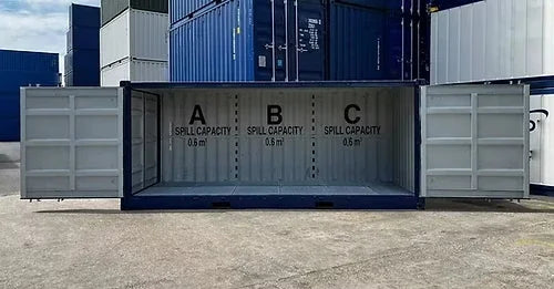 Container 20 Piedi Open Side per Stoccaggio Sicuro con Vasca Integrata