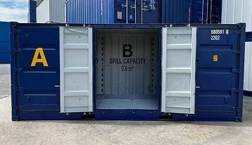 Container 20 Piedi Open Side per Stoccaggio Sicuro con Vasca Integrata