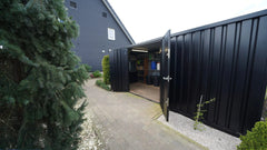 Container di Stoccaggio Modulare 6x2m con Doppio Accesso Laterale Nero Intenso