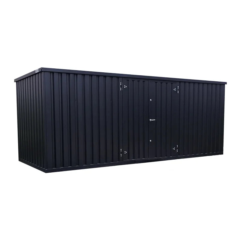 Container di Stoccaggio Modulare 6x2m con Doppio Accesso Laterale Nero Intenso