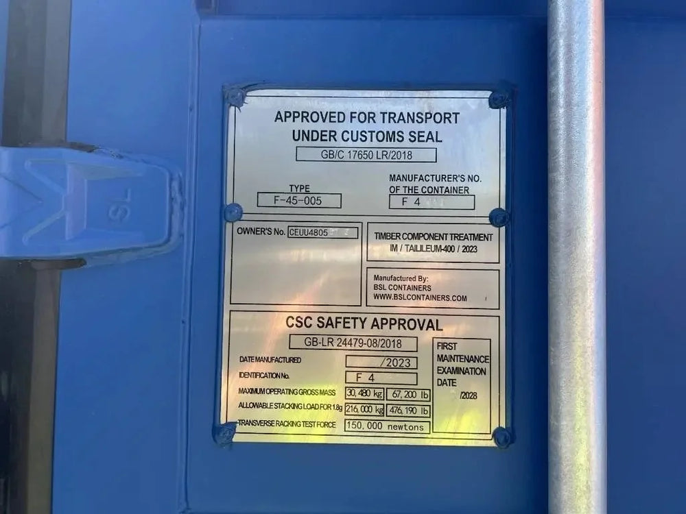 Container Marittimo 40 Piedi High Cube Nuovo in Acciaio Corten Blu Genziana