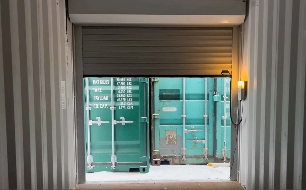 Contenitore Deposito 20 Piedi High Cube con Serranda Industriale Avvolgibile