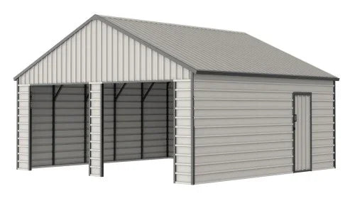 Garage Prefabbricato in Metallo 10x7.6m – Protezione e Spazio Superiori