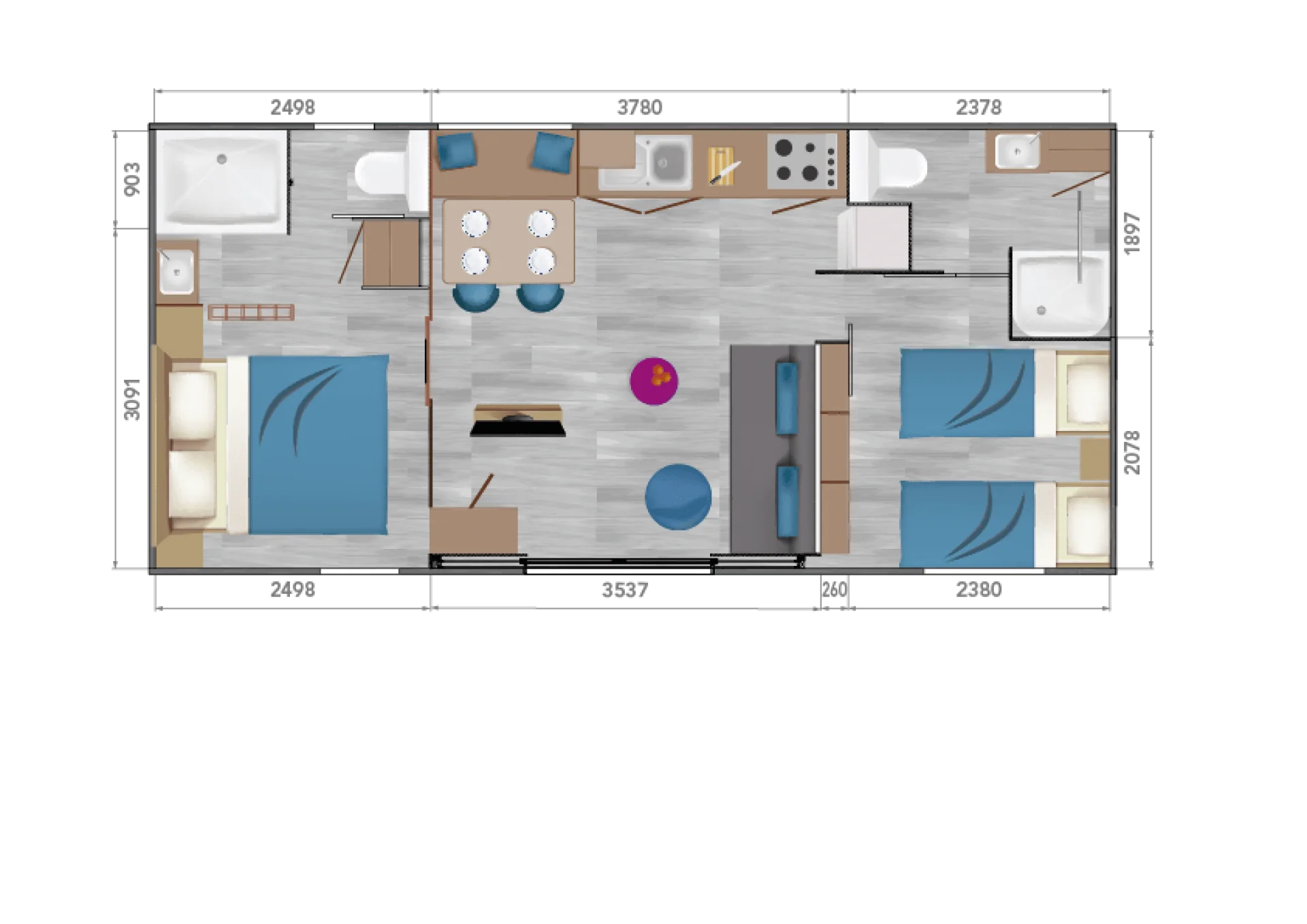 Residenza Mobile Taos F4 Design Panoramico Luminoso T3 37.84 mq