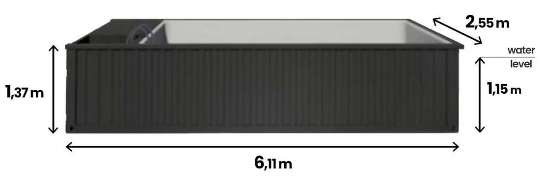Soluzione Piscina Container 20 Piedi "Plug & Play" per Tutte le Stagioni