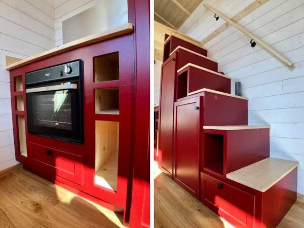 Tiny House Autonoma 16.5mq con Due Mezzanini per 4 Persone